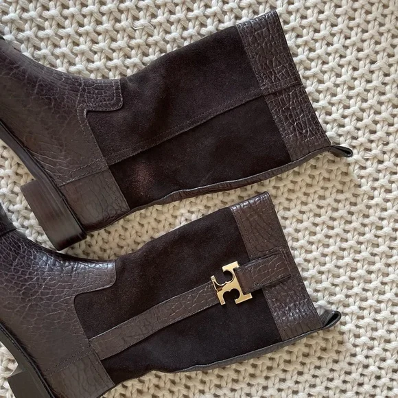 Tory Burch Brown 'corey' Leather Suede Boots - Picture 11 of 15